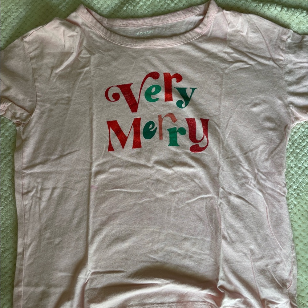 Old Navy Light Pink Festive Tee